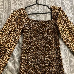 Cheetah print bell sleeve dress